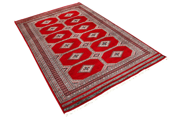Red Jaldar Rug 4' 6" x 7' 3" Hand-Knotted | No. QA95573