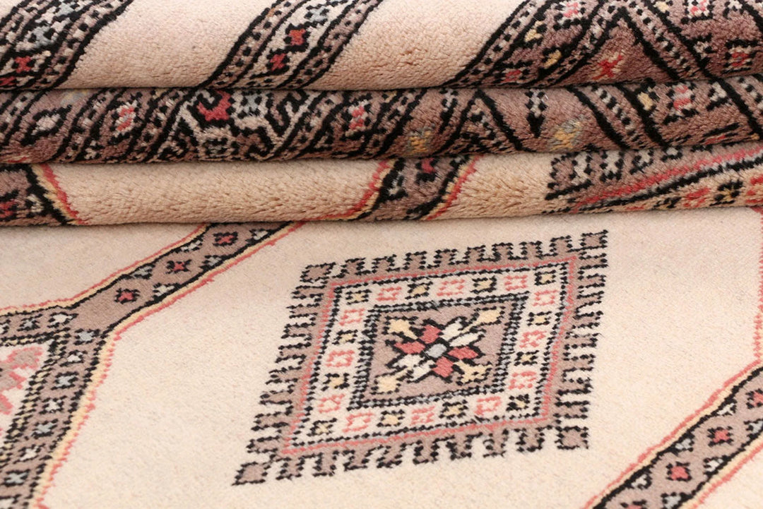 Brown Pakistani Jaldar Rug 6' 7" x 10' 5" Hand-Knotted | No. QA95585