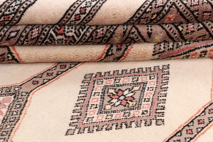 Brown Pakistani Jaldar Rug 6' 7" x 10' 5" Hand-Knotted | No. QA95585