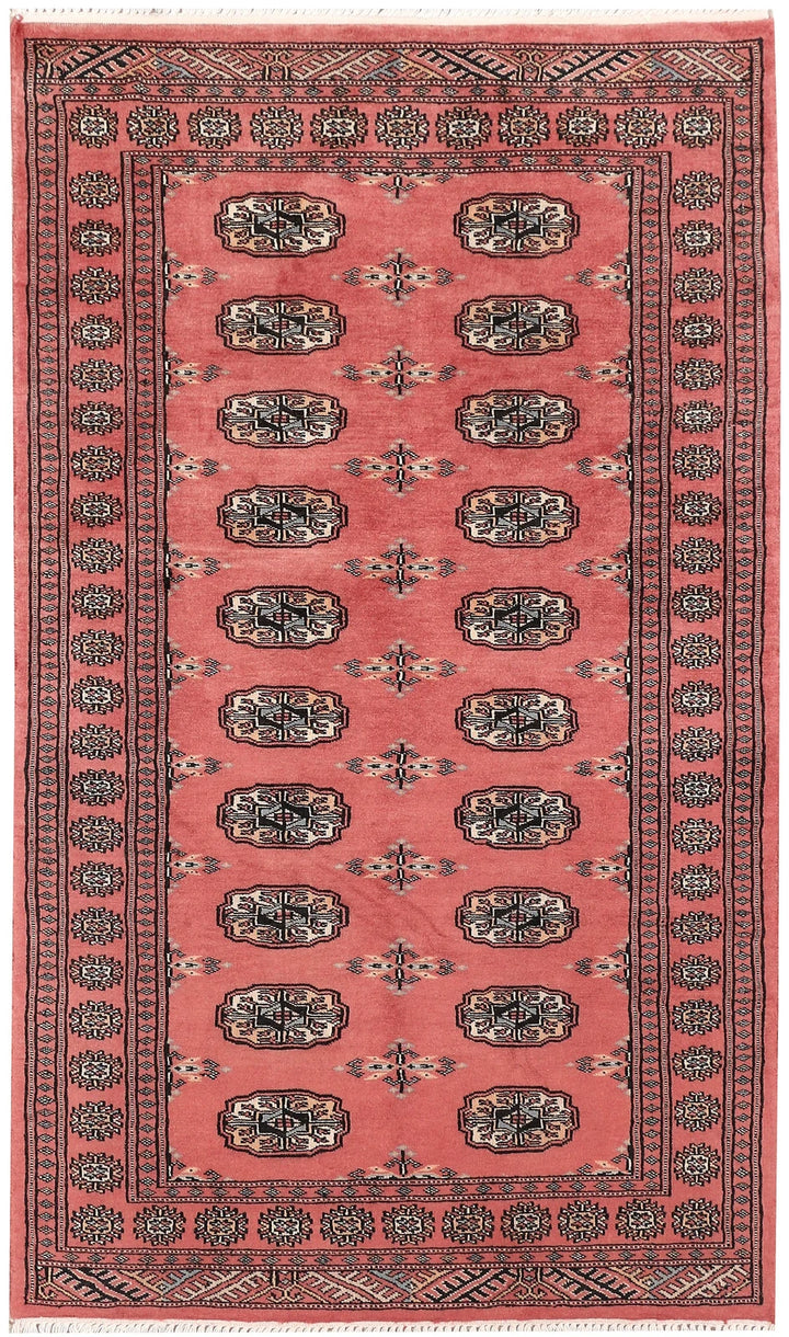 Light Coral Bokhara Rug 3' x 5' 10" Hand-Knotted | No. QA95626