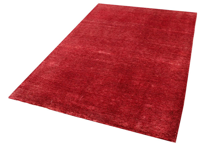 Red Pakistani Gabbeh Rug 4' 7" x 6' 6" Hand-Knotted | No. QA95729