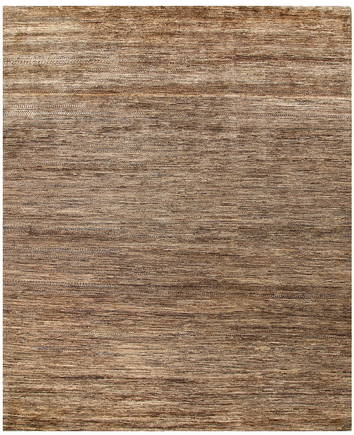 Brown Pakistani Gabbeh Rug 8' 1" x 10' Hand-Knotted | No. QA96007