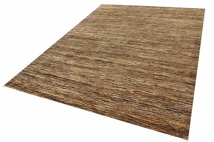 Brown Pakistani Gabbeh Rug 8' 1" x 10' Hand-Knotted | No. QA96007