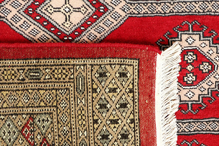 Red Pakistani Jaldar Rug 5' x 8'6" Hand-Knotted | No. QA96129
