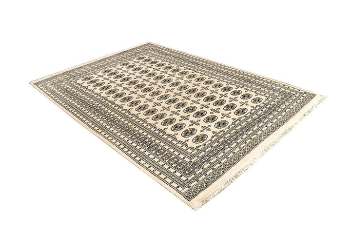 Brown Pakistani Bokhara Rug 6' 2" x 8' 6" Hand-Knotted | No. QA96178