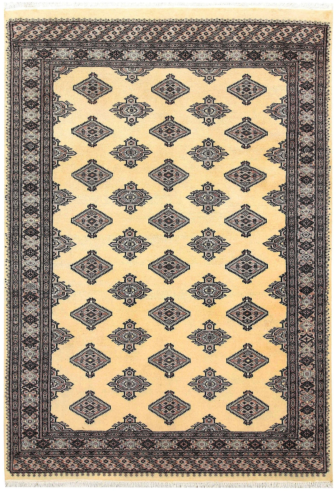 Yellow Pakistani Jaldar Rug 5' x 7'9" Hand-Knotted | No. QA96238