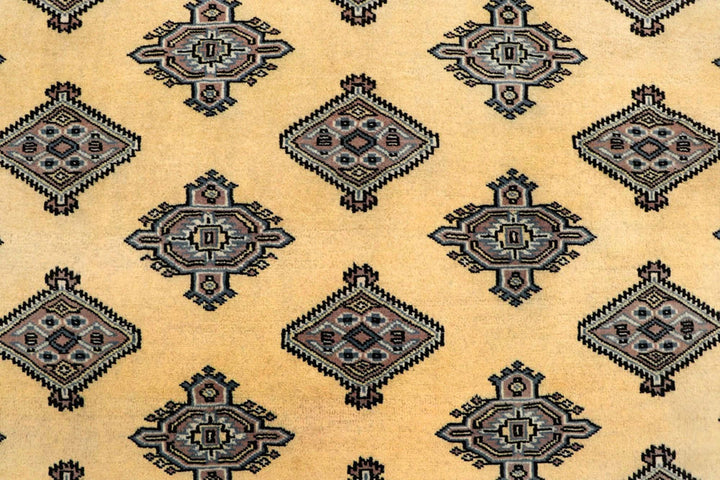 Yellow Pakistani Jaldar Rug 5' x 7'9" Hand-Knotted | No. QA96238