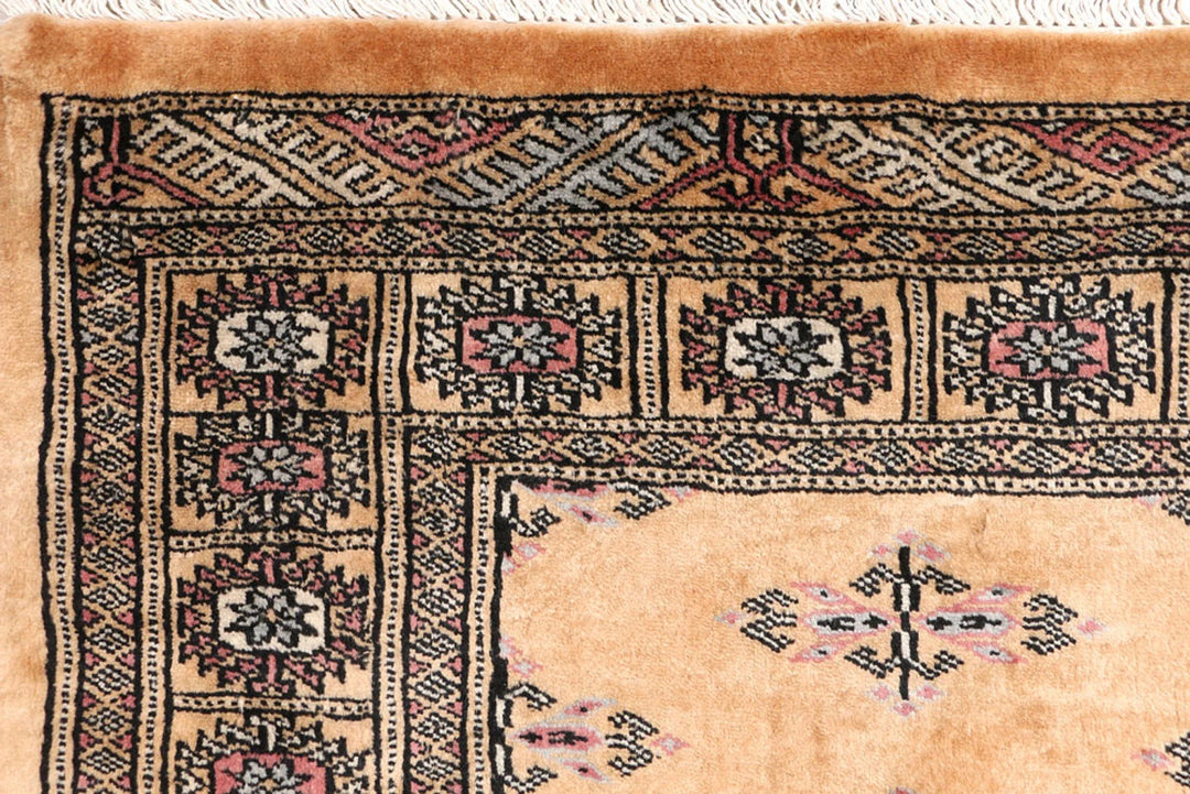 Yellow Pakistani Butterfly Rug 2' 7" x 11' Hand-Knotted | No. QA96526