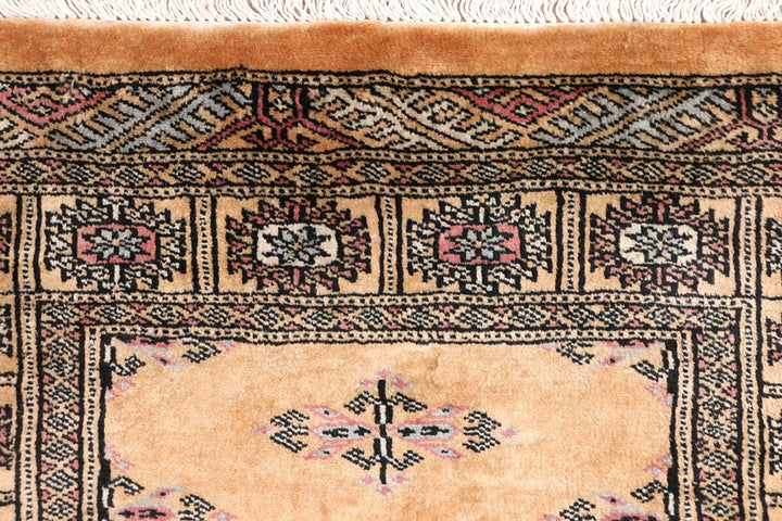 Yellow Pakistani Butterfly Rug 2' 7" x 11' Hand-Knotted | No. QA96526
