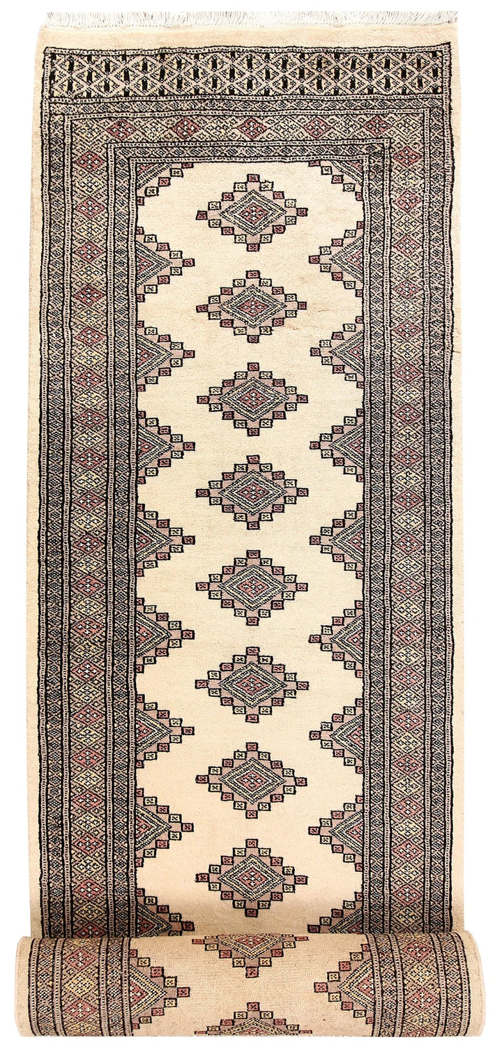 Cornsilk Pakistani Jaldar Runner 2' 7" x 14' 1" Hand-Knotted | No. QA96551