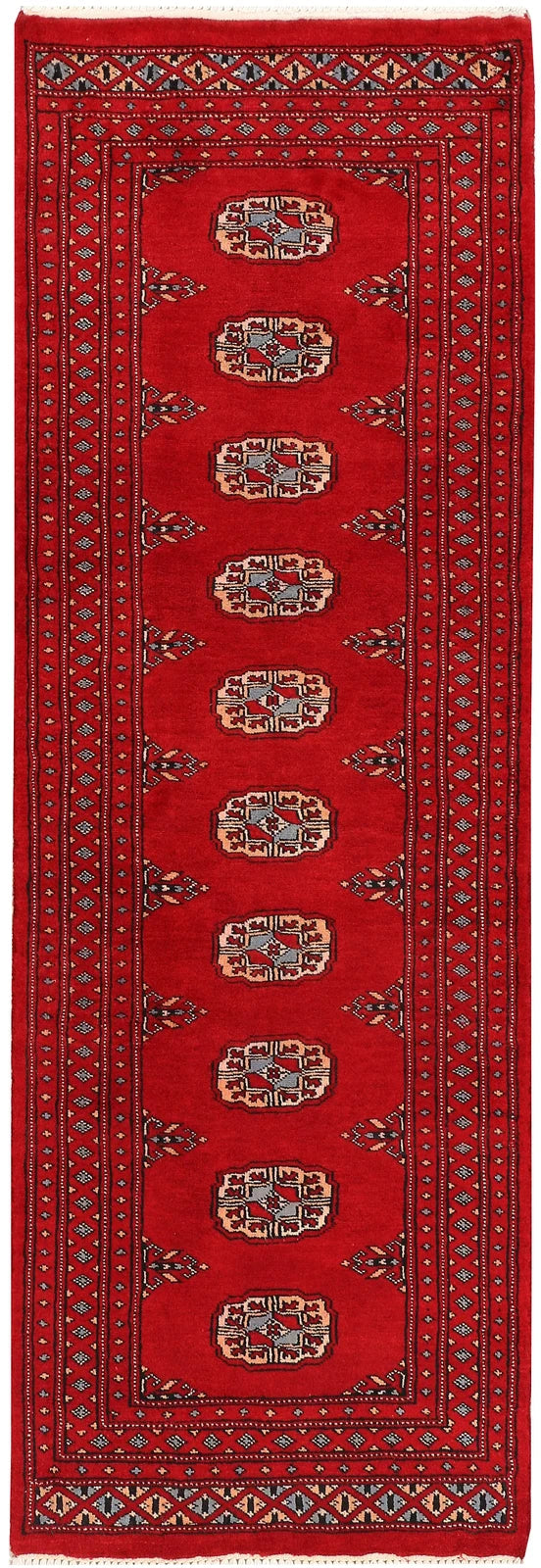 Red Pakistani Bokhara Rug 2' x 5'11" Hand-Knotted | No. QA96577