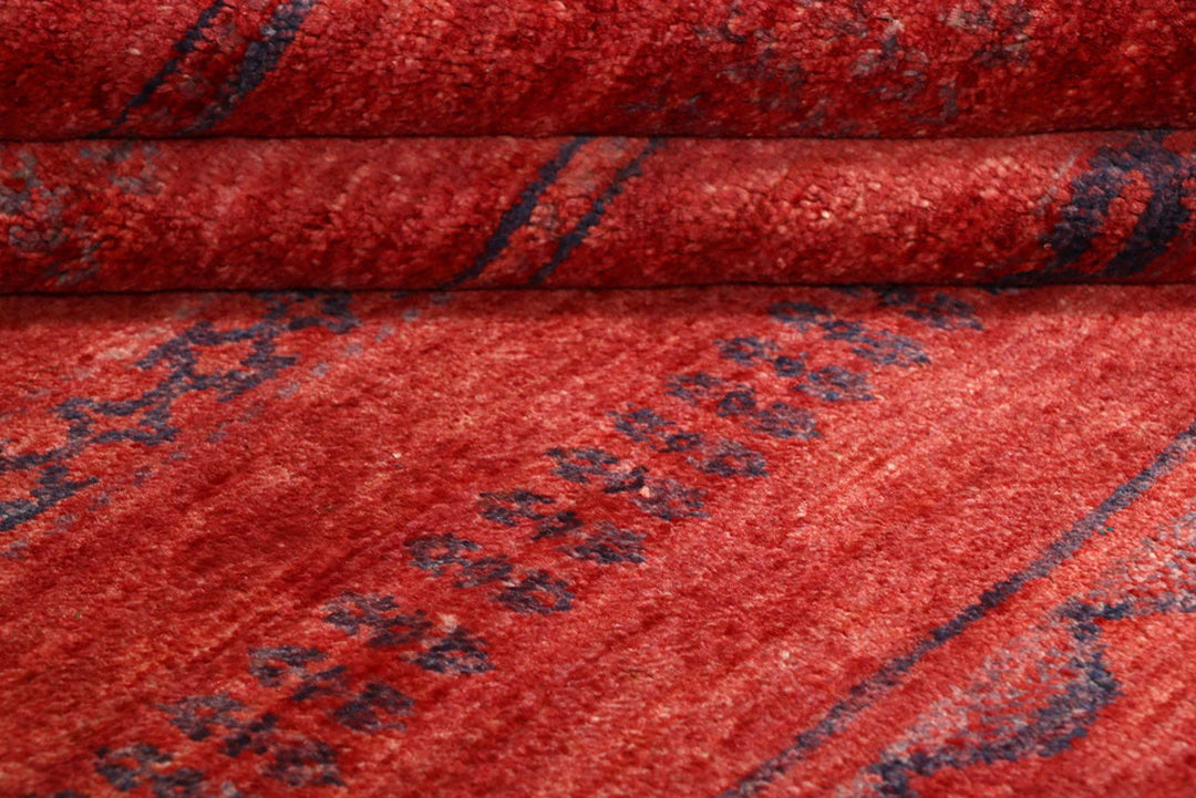 Red Pakistani Gabbeh Rug 3' 1" x 4' 11" Hand-Knotted | No. QA96671