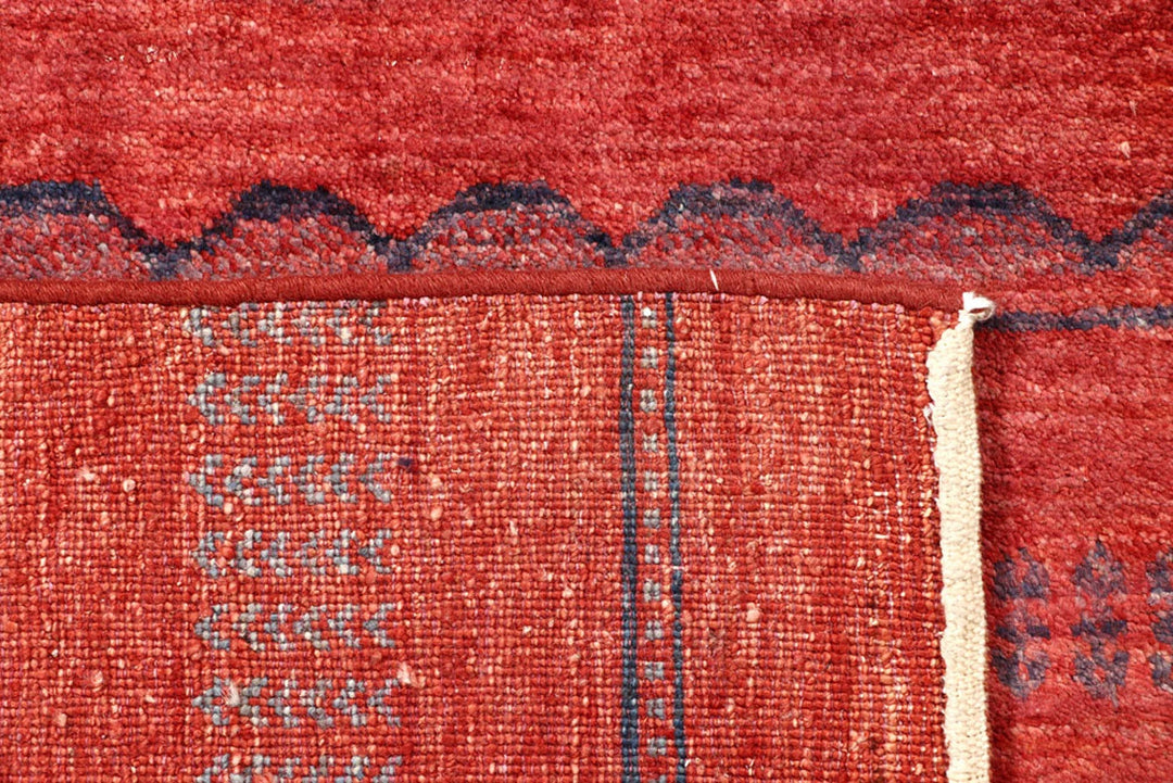 Red Pakistani Gabbeh Rug 3' 1" x 4' 11" Hand-Knotted | No. QA96671