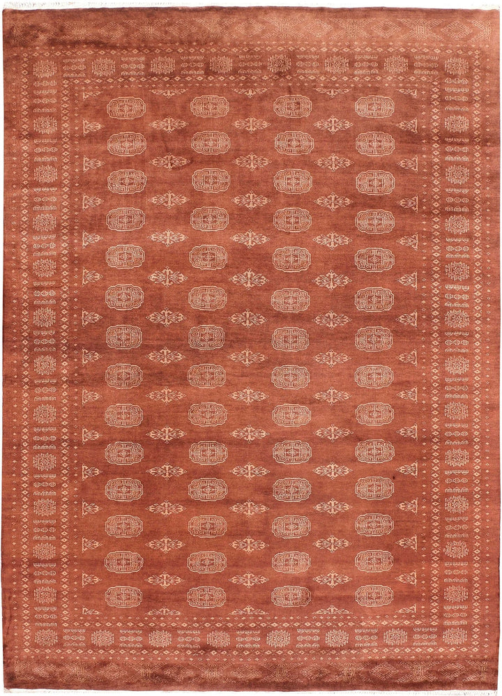 Sienna Pakistani Bokhara Rug 6' 8" x 9' 3" Hand-Knotted | No. QA96732