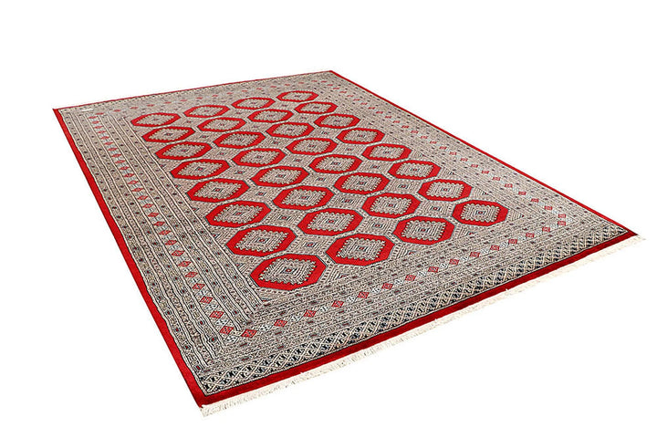 Firebrick Pakistani Jaldar Rug 6' 7" x 8' 8" Hand-Knotted | No. QA96825