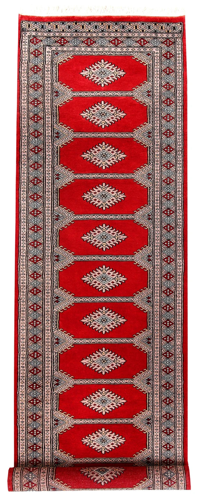 Red Pakistani Jaldar Rug 2' 4" x 8' 10" Hand-Knotted | No. QA96840