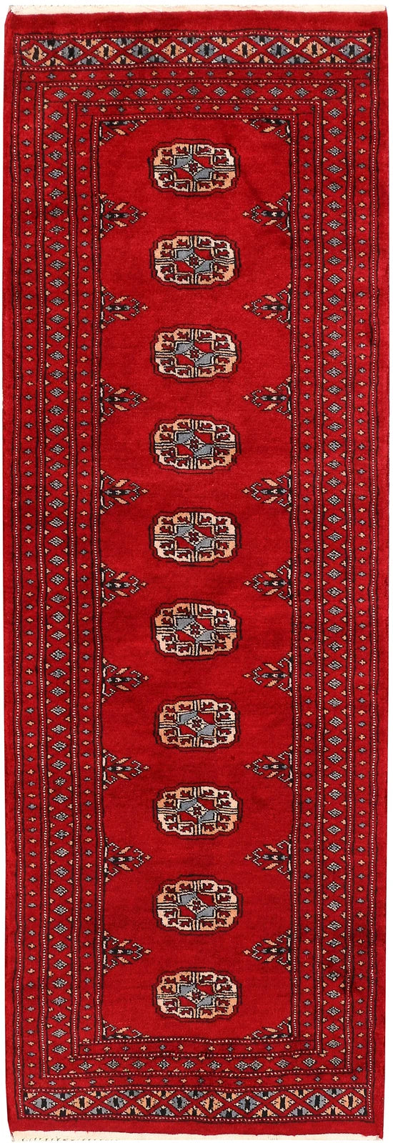 Dark Red Bokhara Rug 2' x 5' 11" Hand-Knotted | No. QA96881
