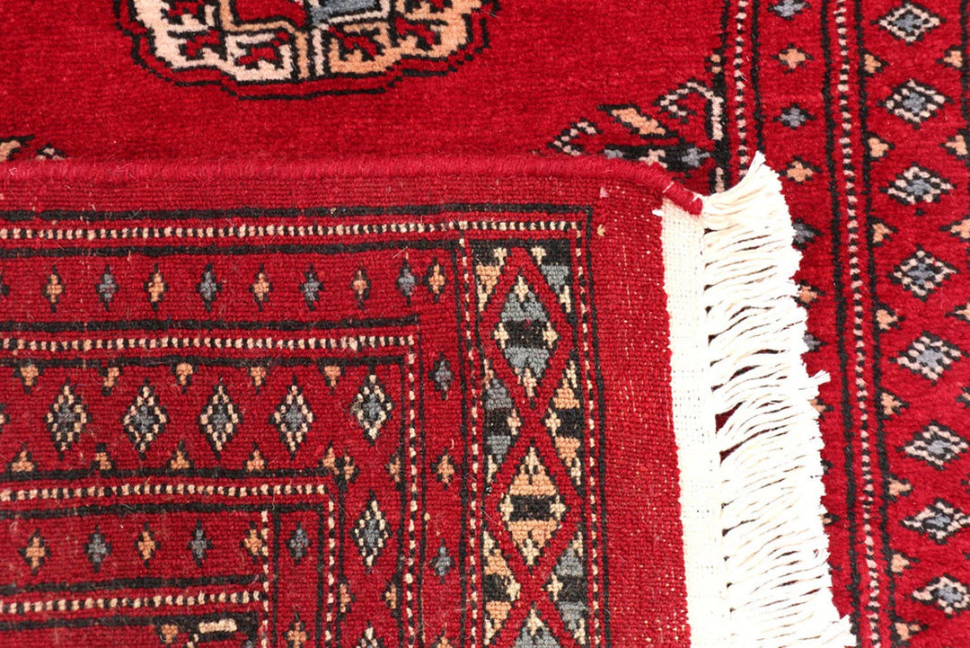 Dark Red Bokhara Rug 2' x 5' 11" Hand-Knotted | No. QA96881