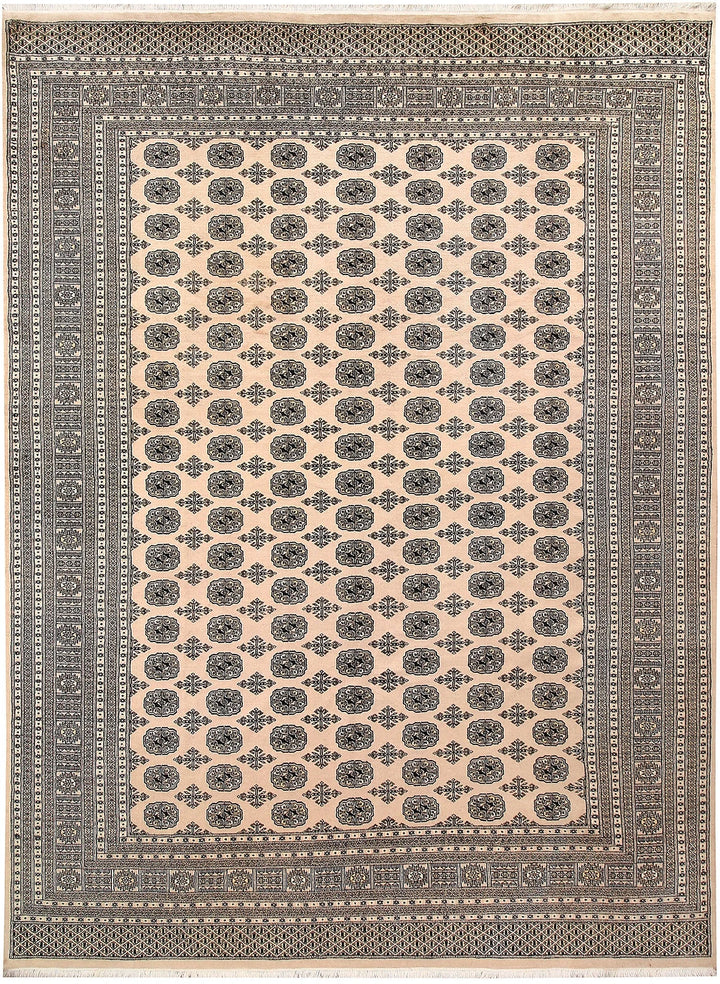 Brown Pakistani Bokhara Rug 9' 2" x 12' 6" Hand-Knotted | No. QA96941