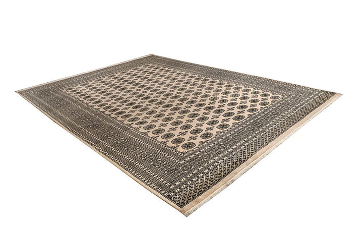 Brown Pakistani Bokhara Rug 9' 2" x 12' 6" Hand-Knotted | No. QA96941