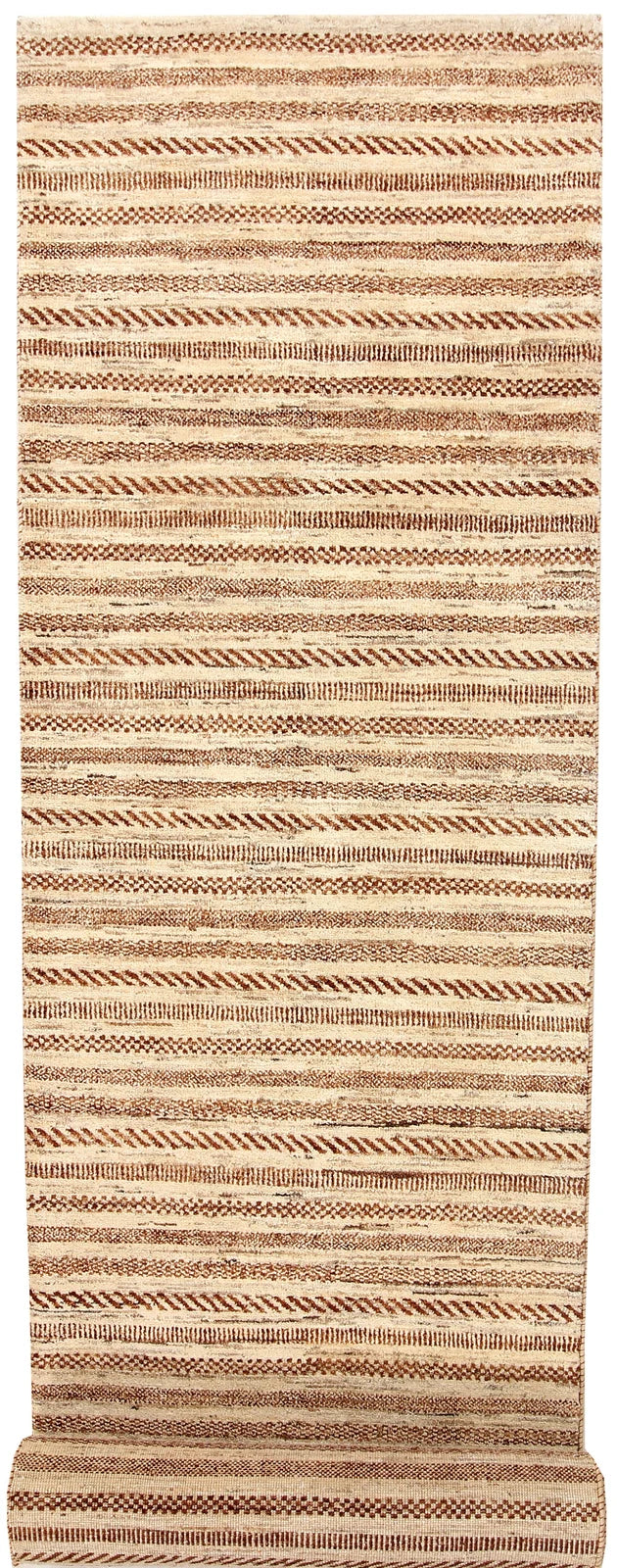 Brown Pakistani Gabbeh Rug 2' 7" x 12' 3" Hand-Knotted | No. QA96977