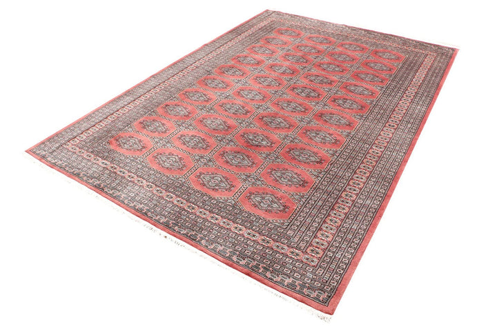Dark Salmon Pakistani Jaldar Rug 6' 9" x 9' 10" Hand-Knotted | No. QA97097