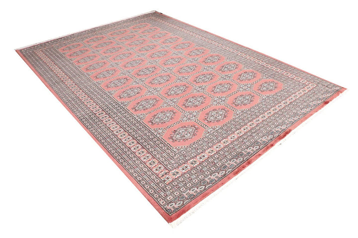 Dark Salmon Pakistani Jaldar Rug 6' 9" x 9' 10" Hand-Knotted | No. QA97097