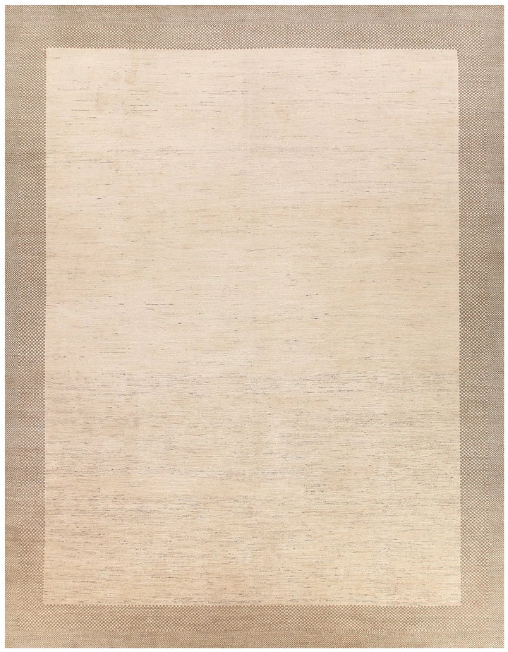 White Pakistani Gabbeh Rug 10' x 12'9" Hand-Knotted | No. QA97394