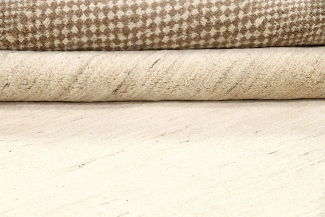 White Pakistani Gabbeh Rug 10' x 12'9" Hand-Knotted | No. QA97394