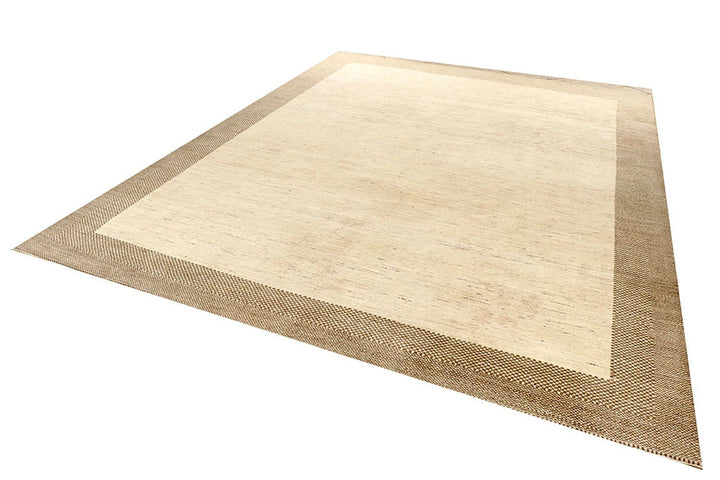 White Pakistani Gabbeh Rug 10' x 12'9" Hand-Knotted | No. QA97394