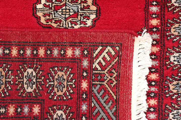 Dark Red Pakistani Bokhara Runner 2' 6" x 9' 7" Hand-Knotted | No. QA97467
