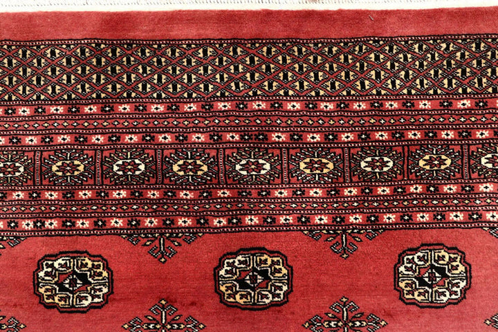 Salmon Pakistani Bokhara Rug 8' 2" x 10' 2" Hand-Knotted | No. QA97484