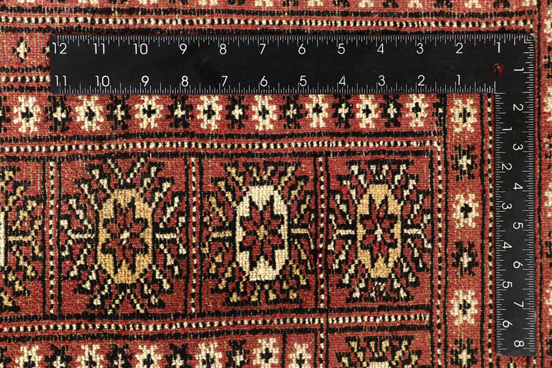 Salmon Pakistani Bokhara Rug 8' 2" x 10' 2" Hand-Knotted | No. QA97484