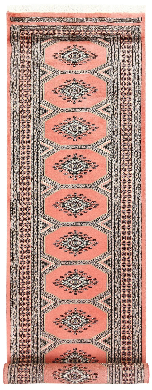 Light Salmon Pakistani Jaldar Runner 2' 5" x 9' 8" Hand-Knotted | No. QA97711