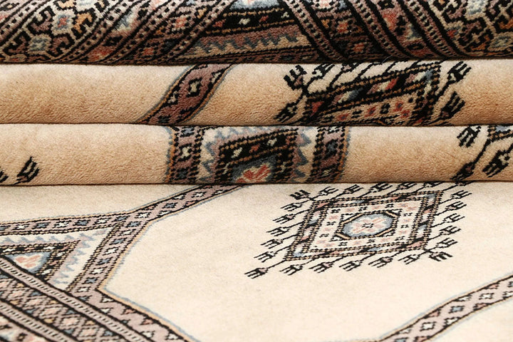 Brown Pakistani Jaldar Rug 4' 7" x 6' 10" Hand-Knotted | No. QA97836