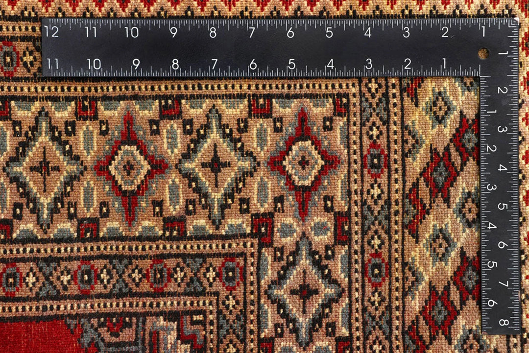 Red Pakistani Jaldar Rug 5' 1" x 8' 2" Hand-Knotted | No. QA98244