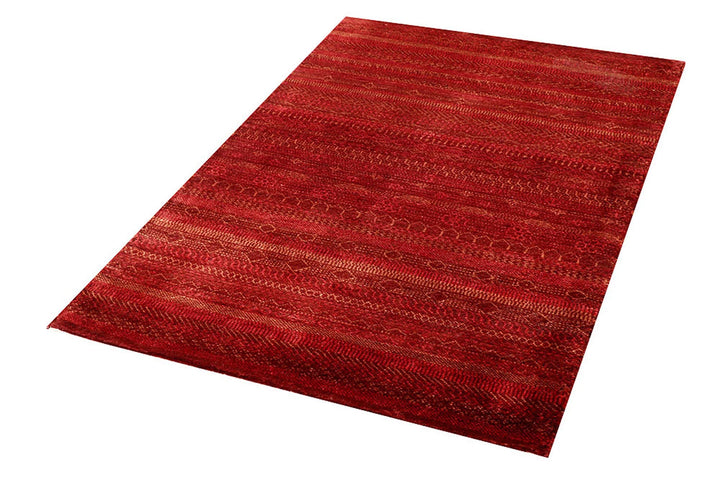 Brown Pakistani Gabbeh Rug 3' 3" x 4' 9" Hand-Knotted | No. QA98273