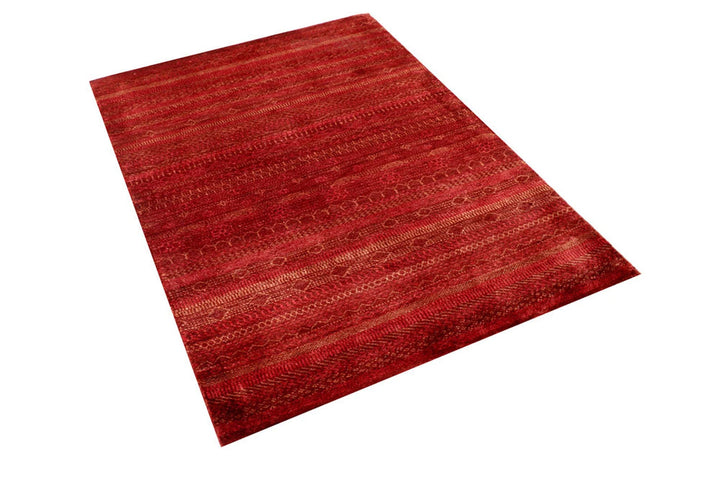 Brown Pakistani Gabbeh Rug 3' 3" x 4' 9" Hand-Knotted | No. QA98273