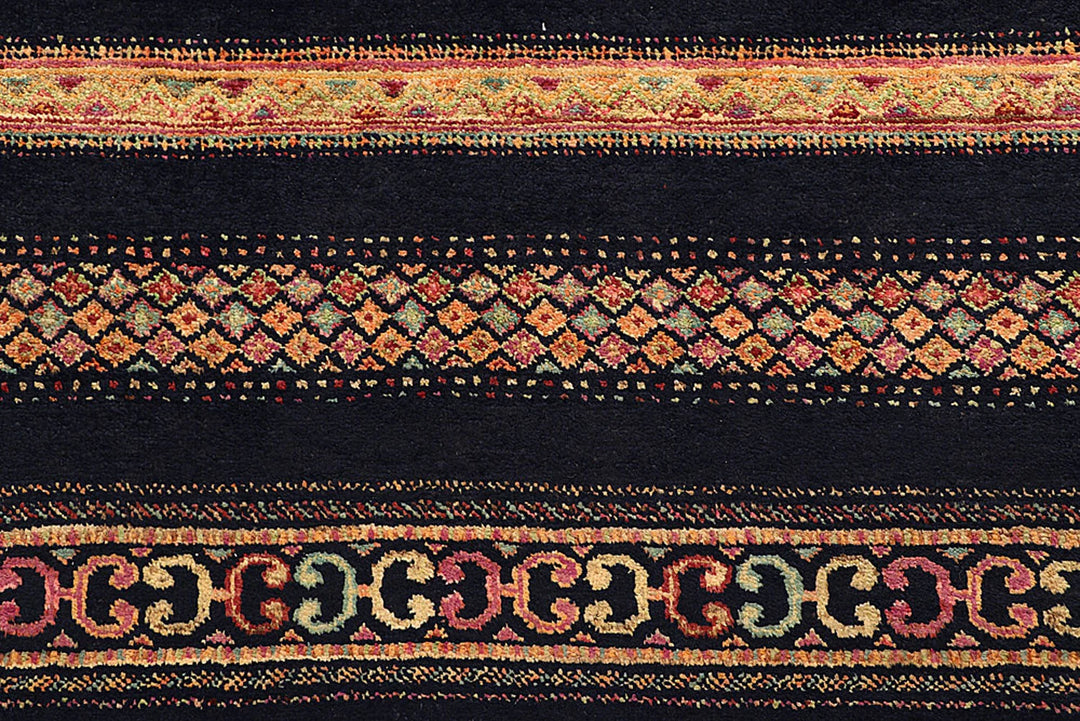 Midnight Blue Pakistani Gabbeh Rug 8' 5" x 11' 3" Hand-Knotted | No. QA98649