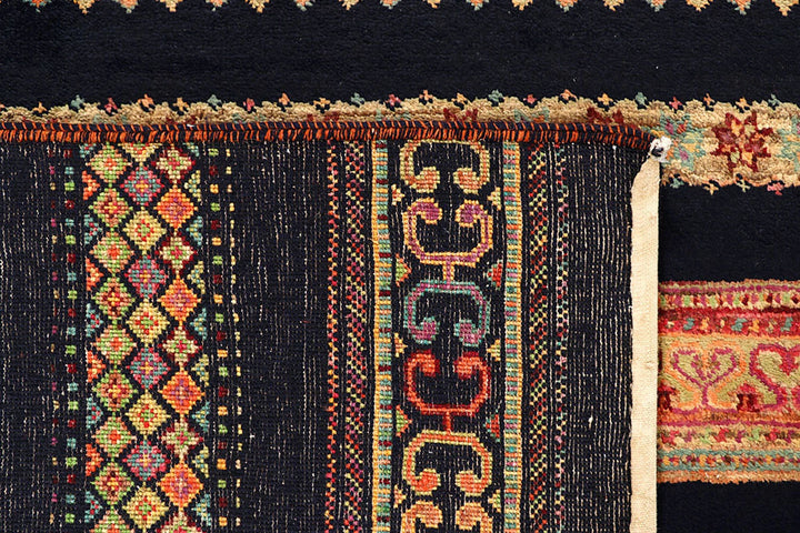 Midnight Blue Pakistani Gabbeh Rug 8' 5" x 11' 3" Hand-Knotted | No. QA98649