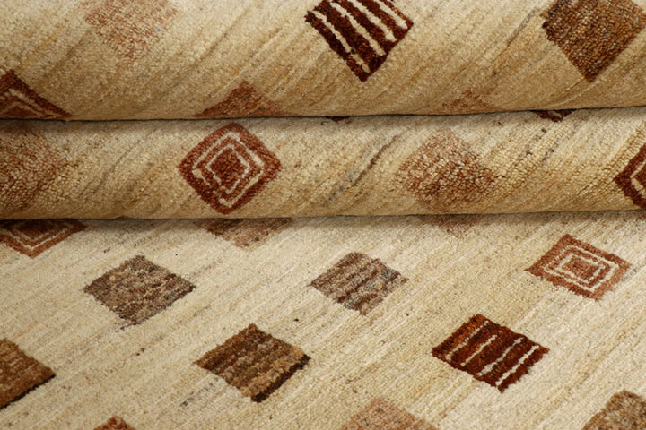 Brown Pakistani Gabbeh Rug 6' x 9' 9" Hand-Knotted | No. QA98698