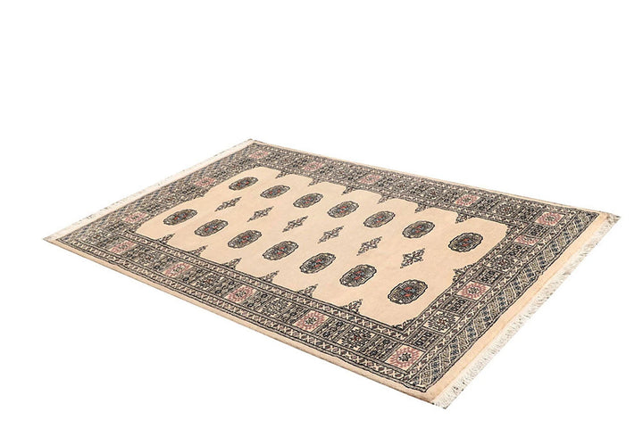 Brown Pakistani Bokhara Rug 4' 2" x 6' 4" Hand-Knotted | No. QA98812
