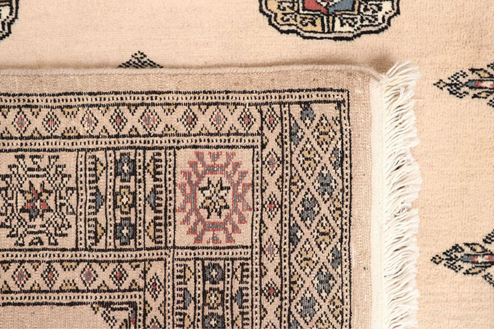 Brown Pakistani Bokhara Rug 4' 2" x 6' 4" Hand-Knotted | No. QA98812