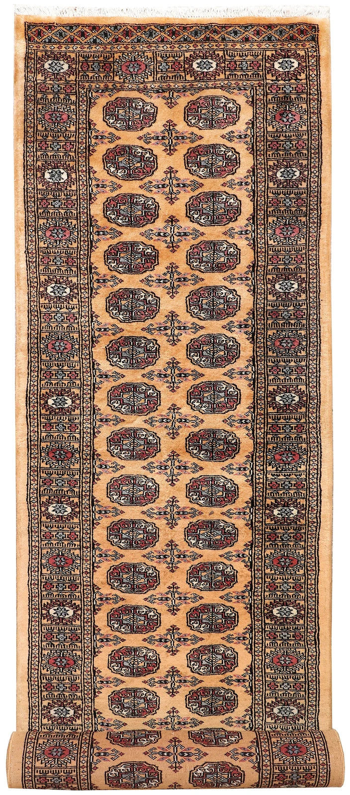 Navajo White Pakistani Bokhara Rug 2' 7" x 10' 3" Hand-Knotted | No. QA99031
