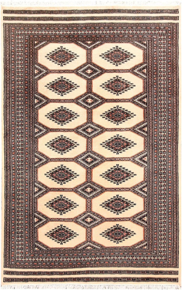 Brown Jaldar Rug 4' x 6' 3" Hand-Knotted | No. QA99098