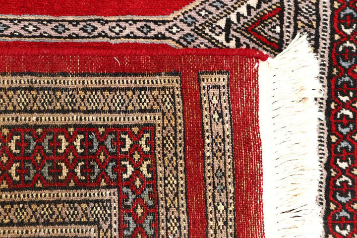 Red Pakistani Jaldar Rug 2' 3" x 9' 1" Hand-Knotted | No. QA99128