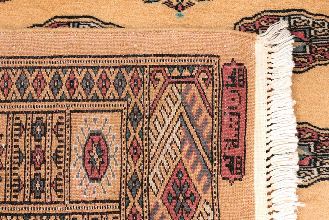 Yellow Pakistani Bokhara Rug 3'2" x 6' Hand-Knotted | No. QA99208