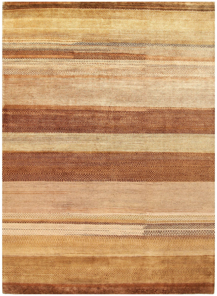 Brown Pakistani Gabbeh Rug 8' 4" x 11' 6" Hand-Knotted | No. QA99347