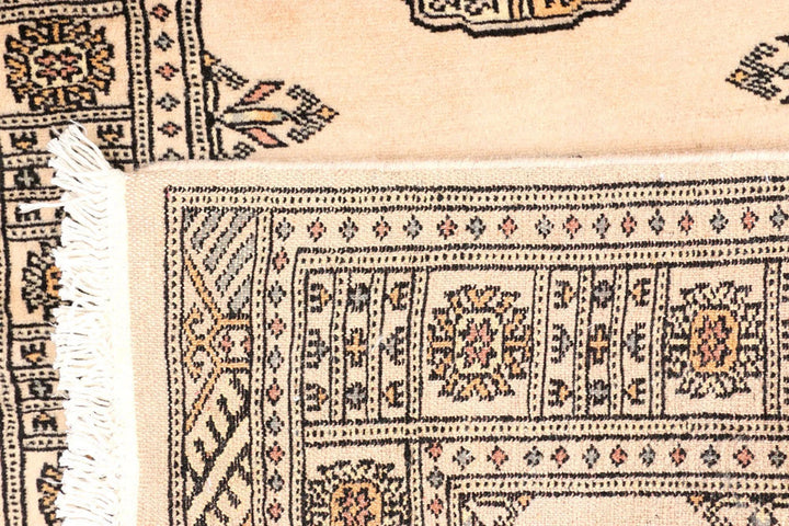 Antique White Pakistani Bokhara Rug 2' 7" x 8' 8" Hand-Knotted | No. QA99364