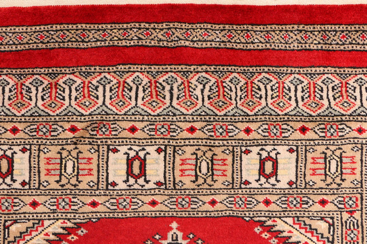 Dark Red Pakistani Jaldar Rug 3' x 5'8" Hand-Knotted | No. QA99365